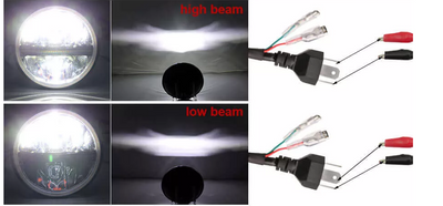 7" LED HEADLIGHT WITH H/L BEAM, DUAL COLOUR DRL (CLEAR/AMBER) (PAIR)