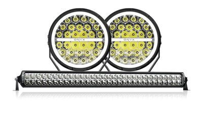 JB-9 (PAIR) INCLUDING WIRING HARNESS + XEN DOUBLE ROW LIGHT BAR BUNDLE